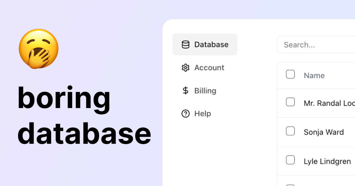 Banner for Boring Database