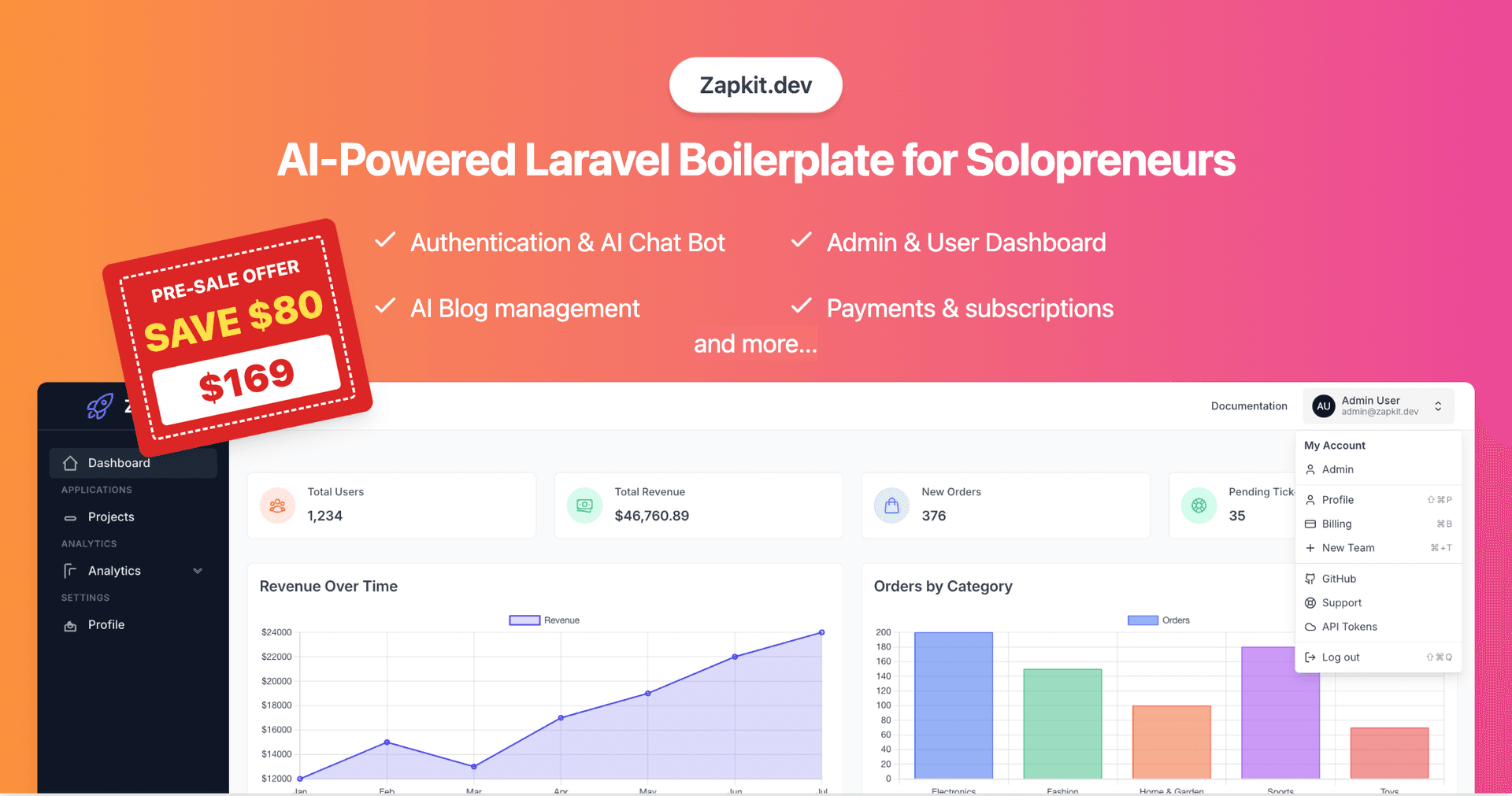 Banner for Zapkit: AI-Powered Laravel Boilerplate